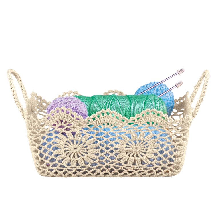 Dakota Fields Crochet Fabric Basket | Wayfair