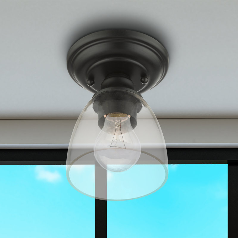 Coralino Glass Flush Mount, Black