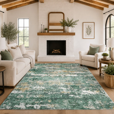 Tapis moderne lavable abstrait avec envers antidérapant