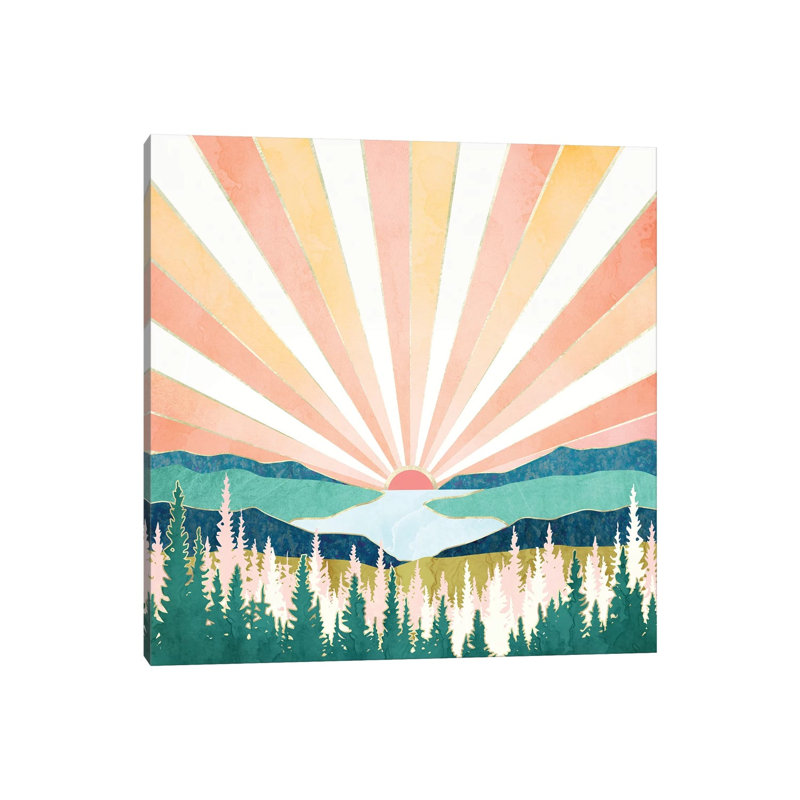 Summer Sunset - Print on Canvas, No Framed, 30.48 cm H x 30.48 cm W