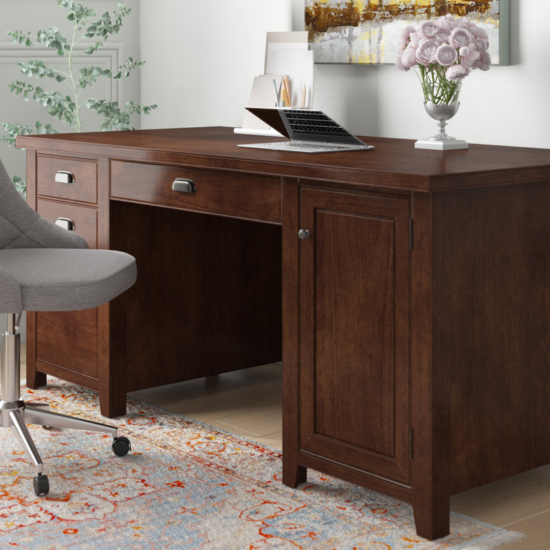Bureau d’ordinateur en bois massif Michal
