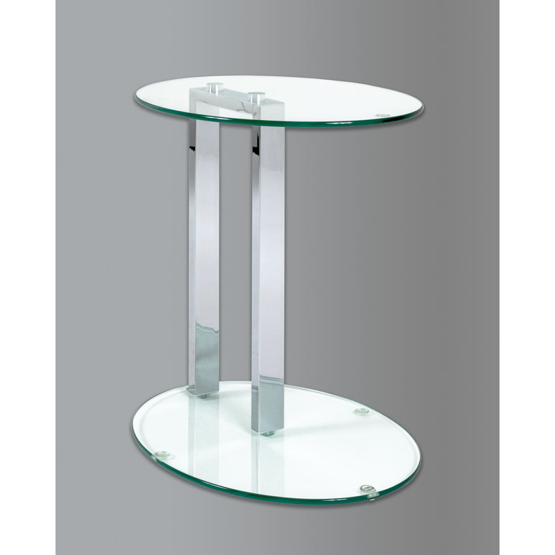 Holly Glass Top C Table End Table
