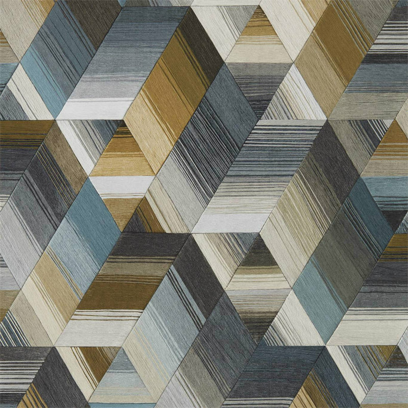 Arccos Wallpaper, Ochre/Steel