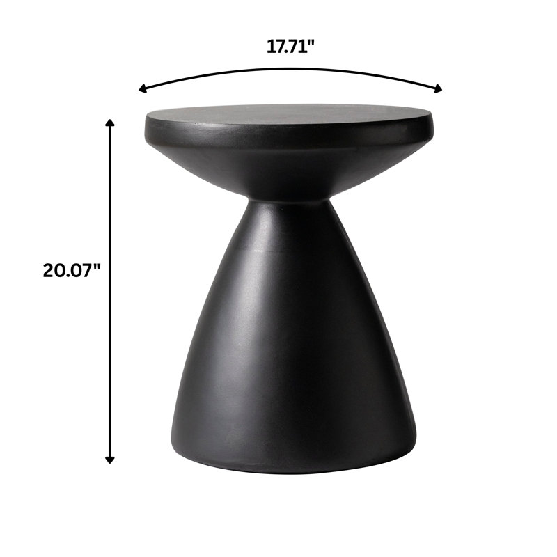 Round Outdoor Side Table , 17.71 " W 17.71 " D, Black