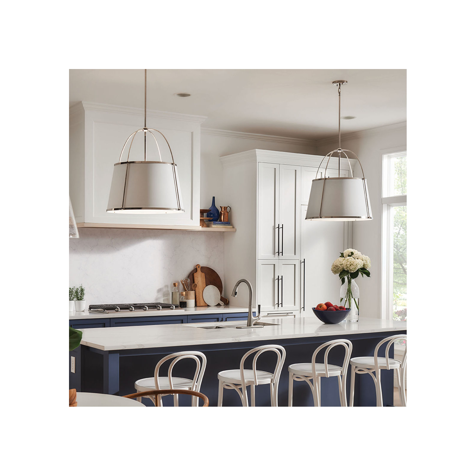 Moxie Single Light Metal Dimmable Pendant, Polished Nickel