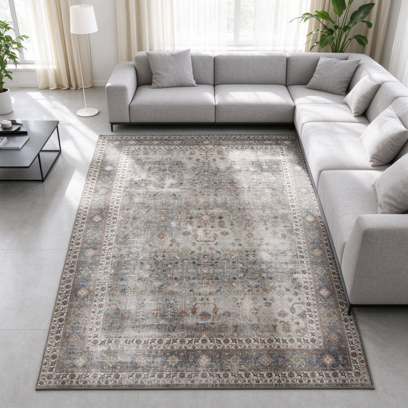 Tapis lavable à la machine, tapis pliable antidérapant pour salon, chambre à coucher et salle à manger