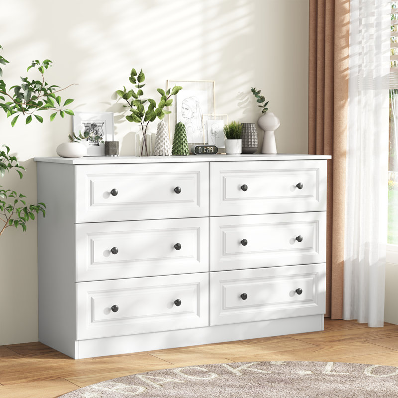 47.2'' W 6-drawer Double Dresser, White