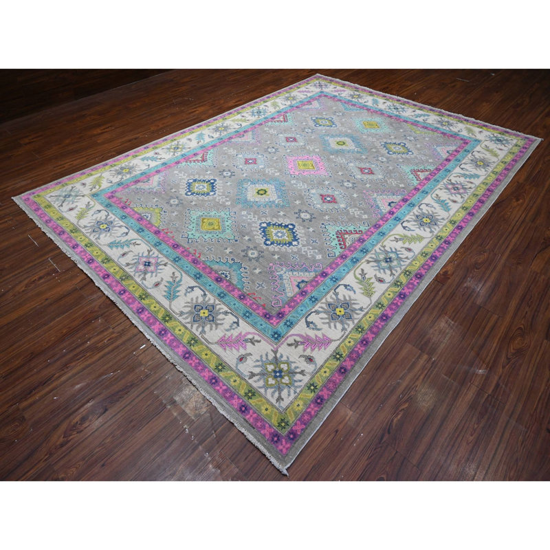Tapis oriental fusion Kazak 8 pi 2 po x 11 pi 5 po