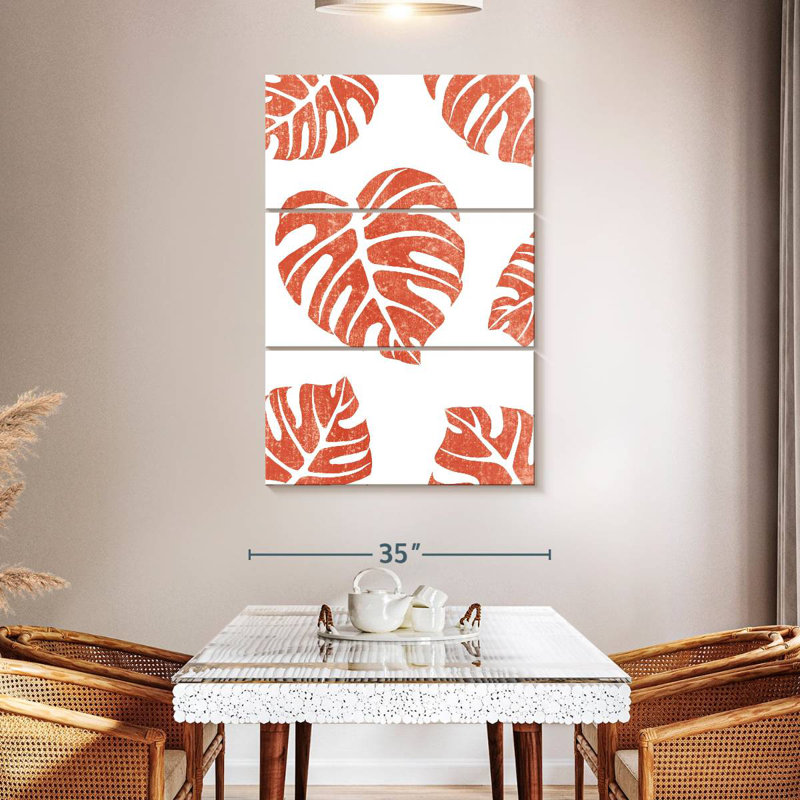 Harnek Terracotta Leaves III, 50" H x 32" W