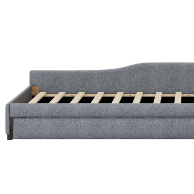 Upholstered Double Daybed With Trundle And Drawer