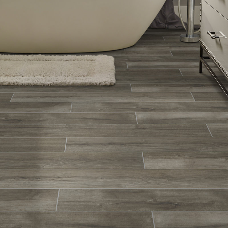 Juniper 6 in. x 36 in. Matte Porcelain Wood Look Floor and Wall Tile, Bruma