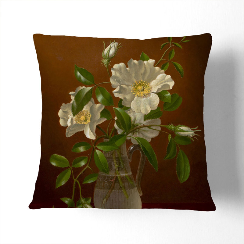 Cherokee Roses In A Vase Square Throw Cushion, 40cm H x 40cm W x 15cm D