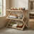 Turin 3 Tiers 9 Pairs Wicker Folding Shoe Rack, Solid Wood Frame Organizer Storage Shoes Shelf for Entryway-119290881