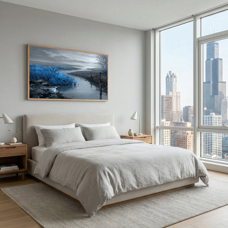 Art mural sur toile Blue River, L 58 po x H 28 po