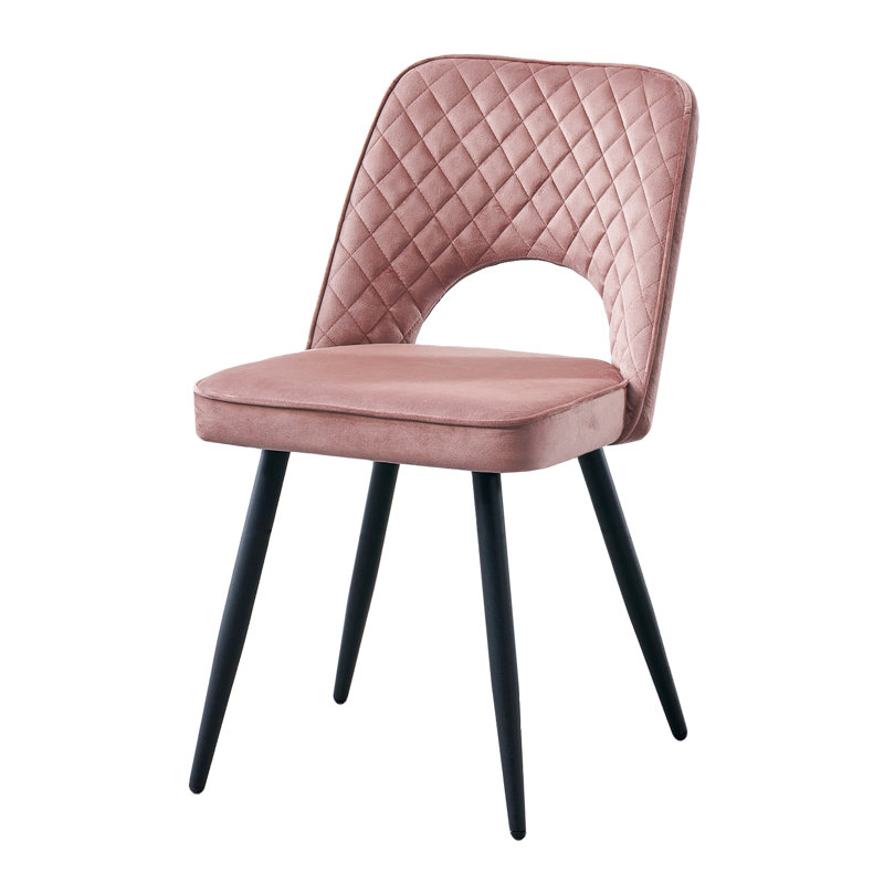 Asfand 50cm H Velvet Upholstered Side Chair, Pink