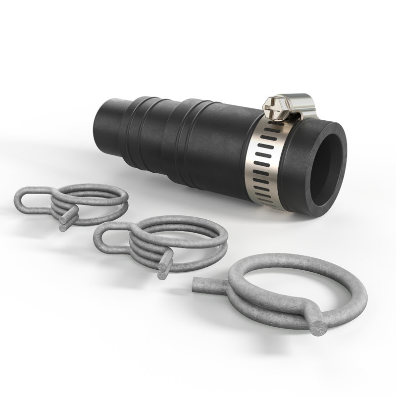 KRAUS Dishwasher Connector Kit for Garbage Disposal with Adjustable Hose Connections and 3 Spring Clamps