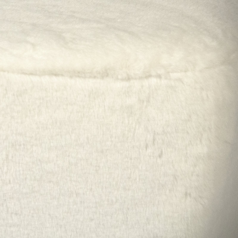 Upholstered Accent Stool, White