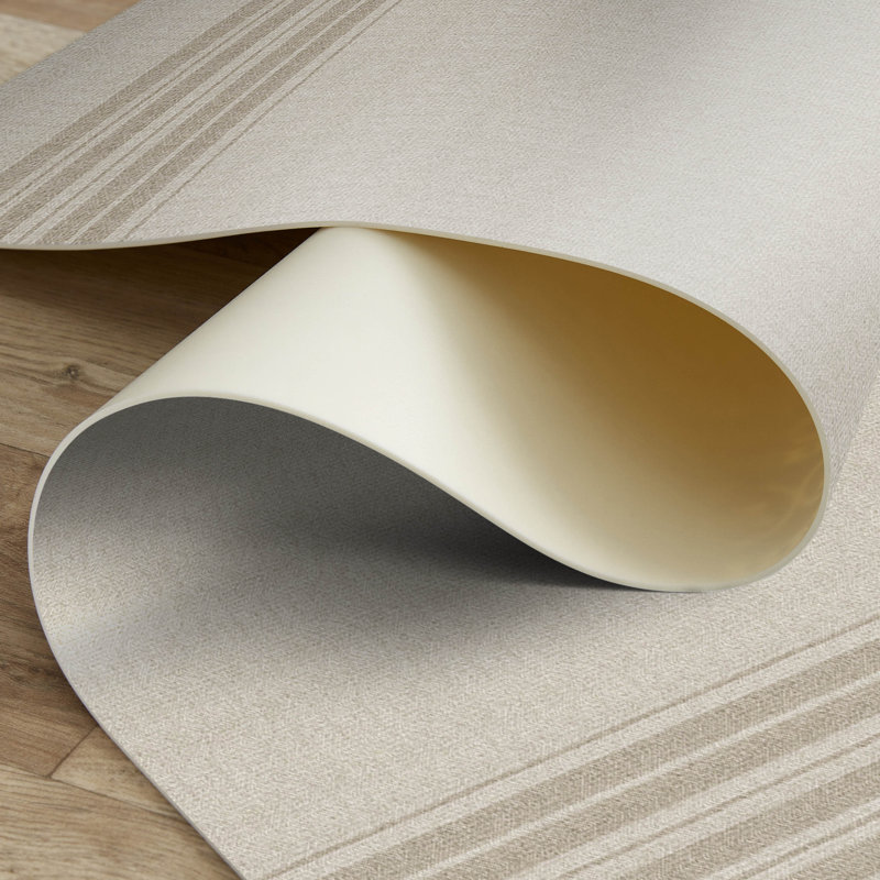 Templo Beige  Easy to Clean Vinyl Mat, Rectangle 6' x 9'