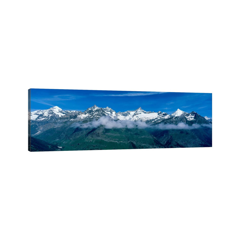 Aerial View, Swiss Alps, Switzerland - Wrapped Canvas Panoramic Print, 30.48 cm H x 91.44 cm W x 1.91 cm D