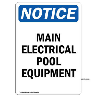 Main Electrical Pool Equipment Sign