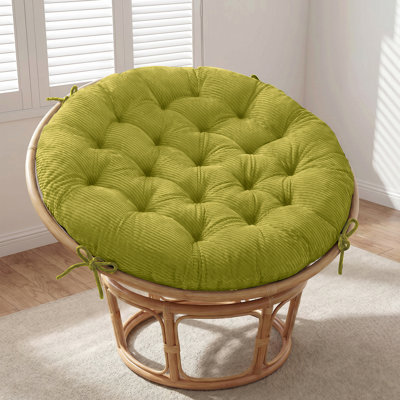 Papasan Chair Cushion, 47.2 x 47.2 Inch Supportive Cushion, Overstuffed Chair Cushion,Green