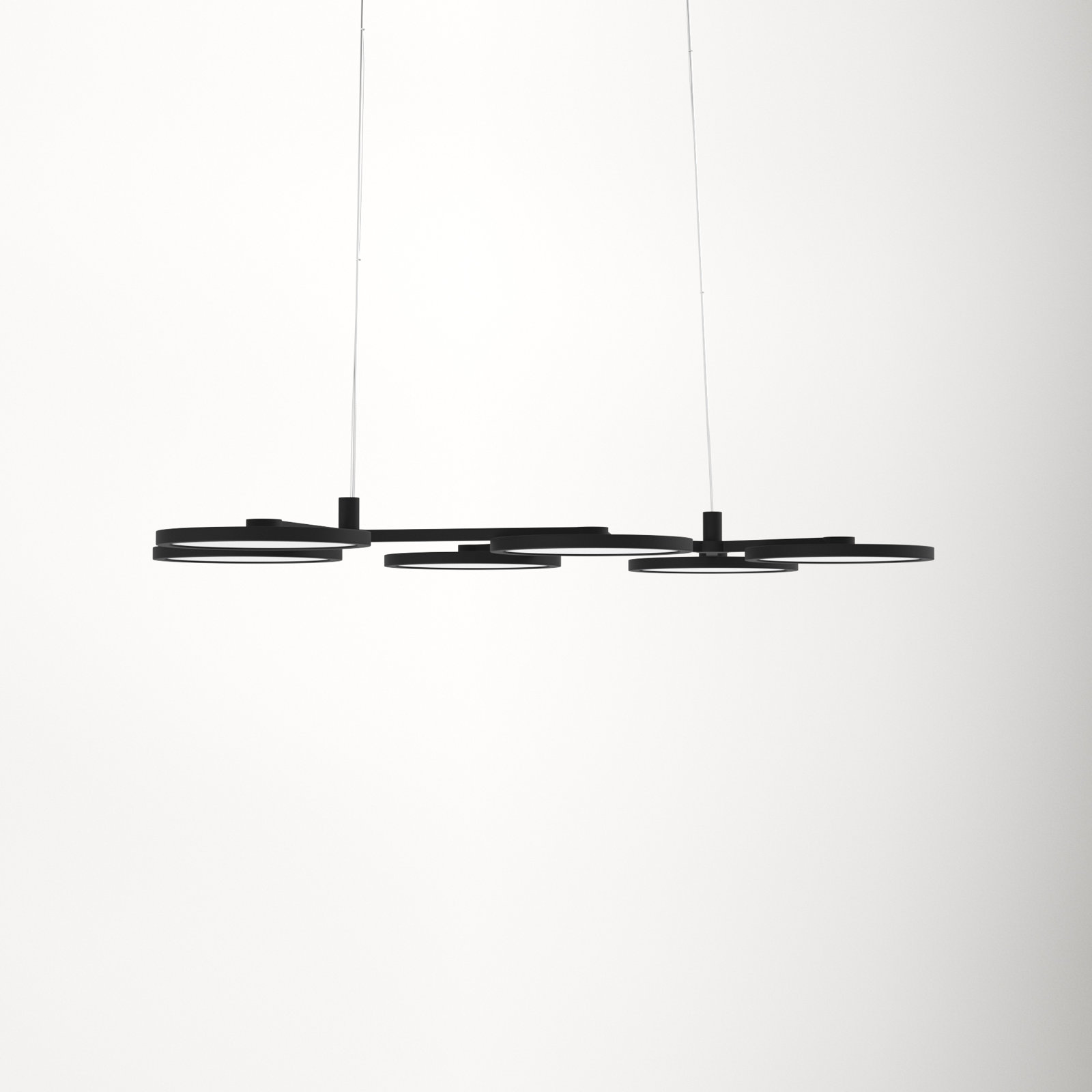 Radia 6 Light Steel Dimmable LED Pendant, Matte Black