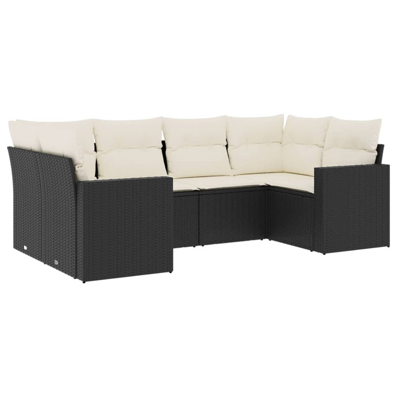 Vidaxl Garden Sofa Set Black, Cream White