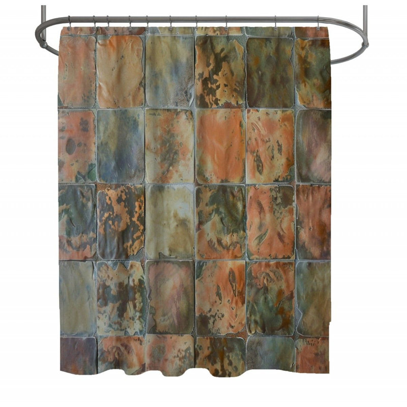 Kinverlin Abstract Shower Curtain, 93" H x 70" W