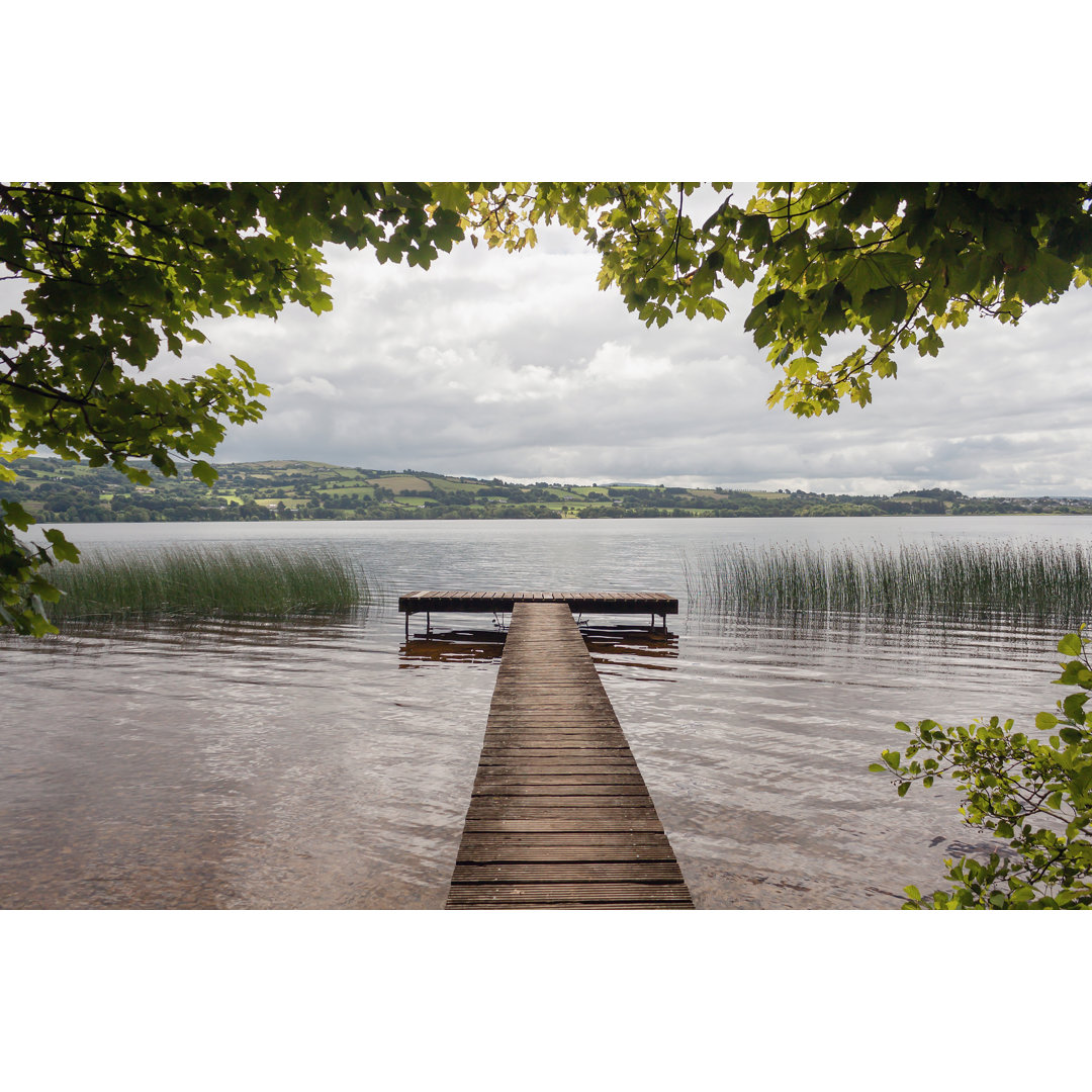 Leinwandbild Wooden Pier, Lough Derg Lake, River Shannon, Ireland