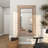 Wood Floral Brown Wall Mirror with Detailed Cream Carvings