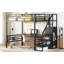 Lit mezzanine en métal avec bureau