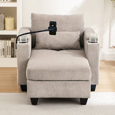 Chaise longue convertible en velours côtelé Corduroy