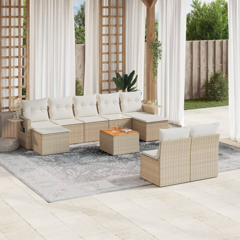 Ensemble de canapé de jardin Vidaxl beige