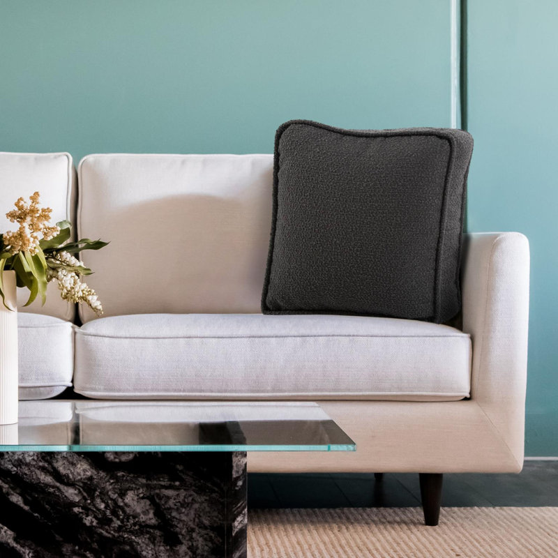 20 Gusseted Pillow  Barbet - Down Insert, Charcoal