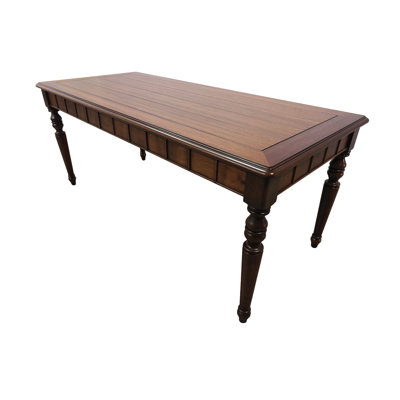 Modern Rectangular Dining Table with Wood Grain MDF Top and Solid Wood Legs, Dining Table for Kitchen and Dining Room
