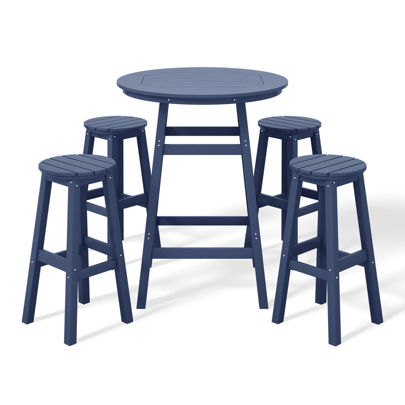 Laguna 5-Piece Round Bar Set, Navy