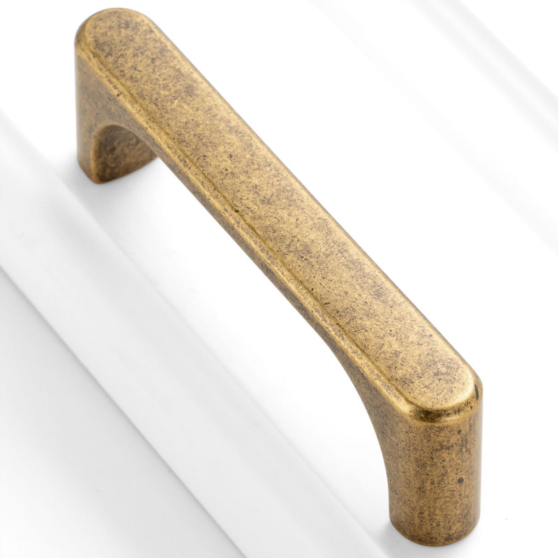 3 Inch Antique Brass Cabinet Pulls Kitchen Handles 10 Pack 3126，Vintage Brass Drawer Pulls, Small, Round & Smooth, Easy Install, Solid Cabinet Hardware, for Dresser Cupboard Bathroom Vanity