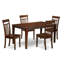 L'ensemble 6 pièces de table et chaises de cuisine comprend une table de salle à manger rectangulaire et 4 chaises de salle à manger en similicuir avec un banc, un cappuccino-1749228050-1844406013