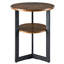Table de bout ronde en bois avec tablette de rangement, table d'appoint industrielle moderne avec structure en métal Wexford, petite table d'appoint pour salon, chambre à coucher et petits espaces, brun rétro-1318752503