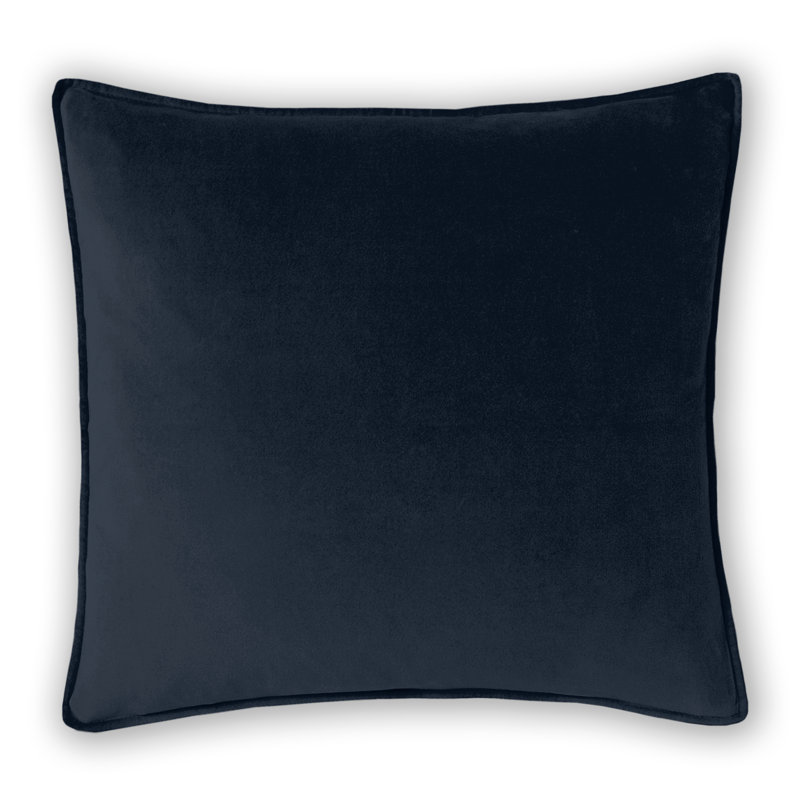 Housse et insert de coussin en velours Alla, Bleu marine, 20 po X 20 po