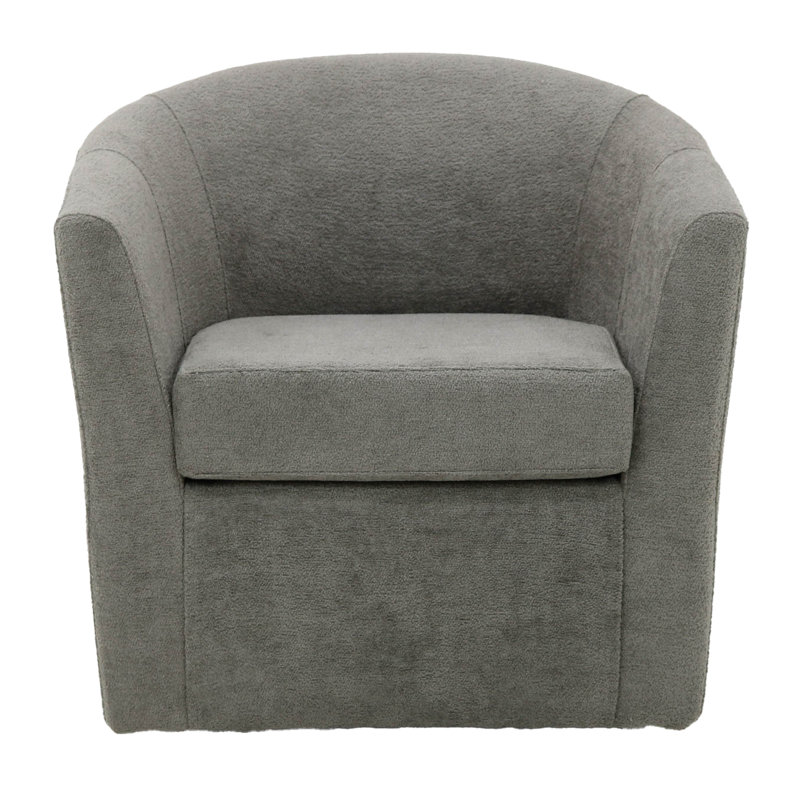 Fauteuil demi-tonneau pivotant 31 po Hansell, Mélange de polyester gris foncé