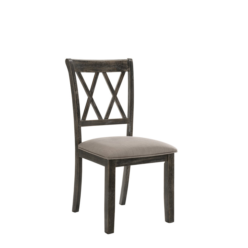Ensemble de 2 chaises d'appoint en tissu beige et gris vieilli Claudia II