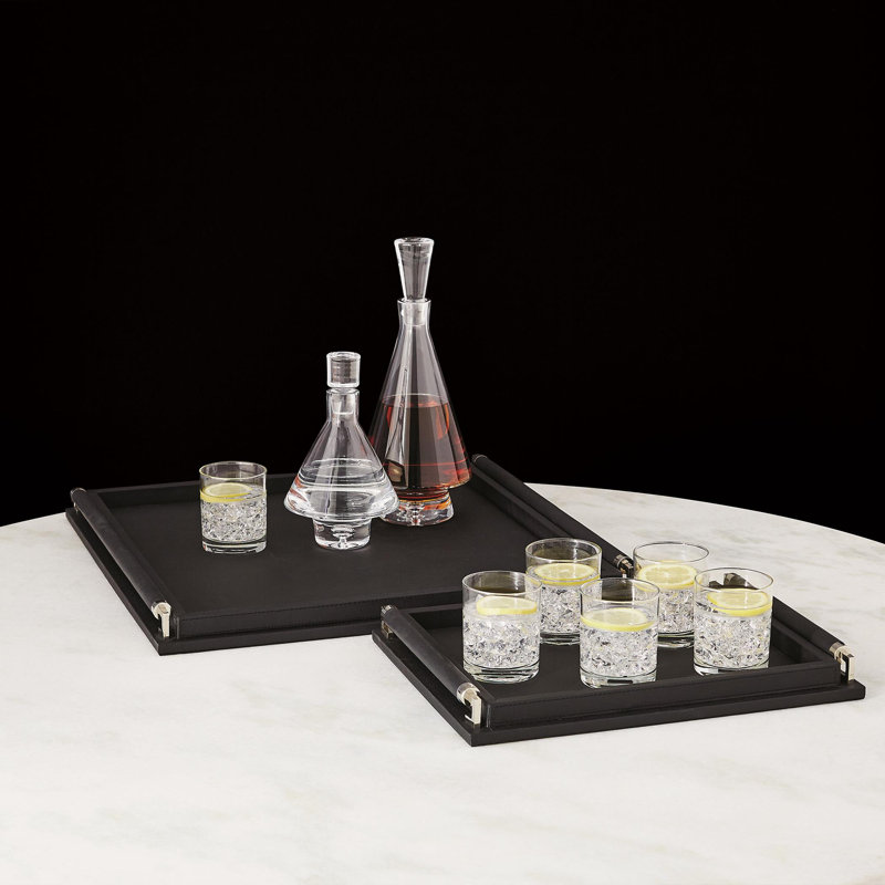 Wrapped Handle Tray, Large, Black
