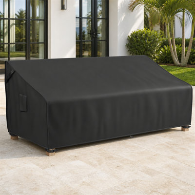 Housse imperméable pour canapé de jardin 3 places, housse de protection extérieure robuste, 229 cm (L) x 94 cm (P) x 89 cm (H), noir classique