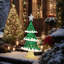 Décoration de Noël d'intérieur et d'extérieur pour arbre de Noël vert 5 pi