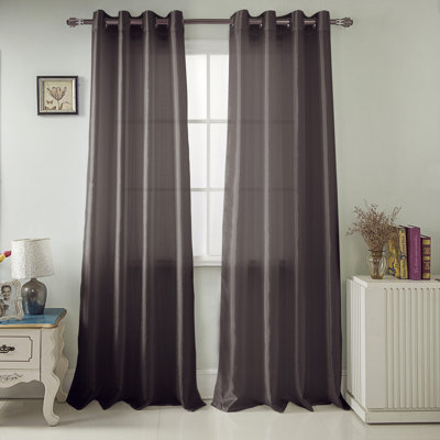 Mattingly Faux Silk Semi-Sheer Grommet Window Curtain Panel