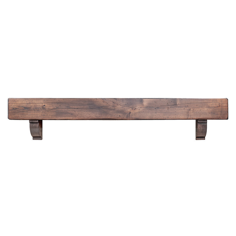 Breckenridge Fireplace Mantel, Brown Wood, 60"