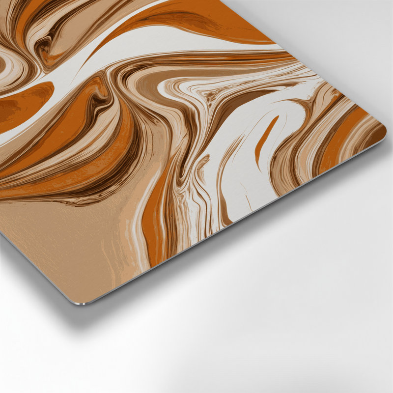 Art abstrait abstrait en métal brun 17, H 11 po x l 14 po
