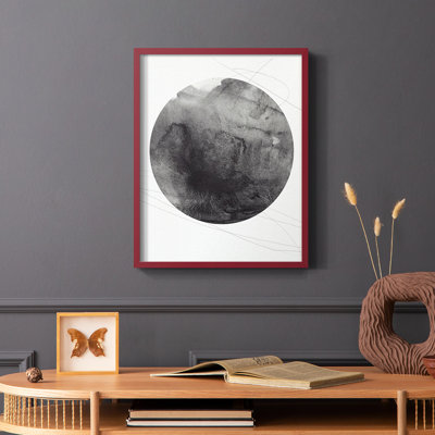 Graphite Moon I Framed Print - Solid Wood