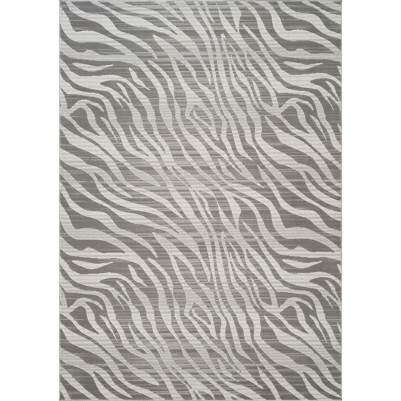 Geometrix Gray Area Rug - Stylish & Space-Saving, Rectangle 5'3" x 7'3"